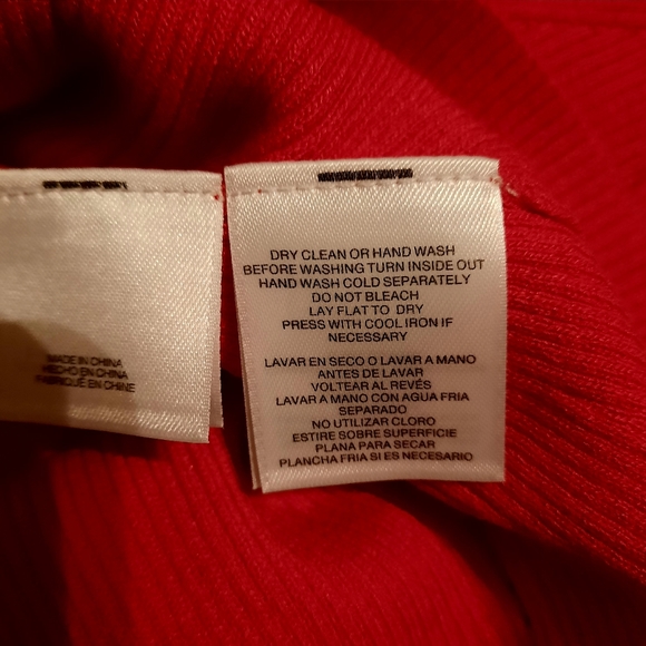 Anne Klein Shirt Women's Large Red Sleeveless Ribbed Turtleneck Sweater Top - Picture 8 of 10